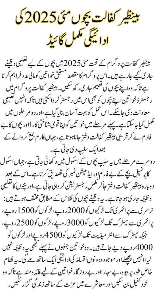 Benazir kafalat Child May 2025 Payments Complete Guide