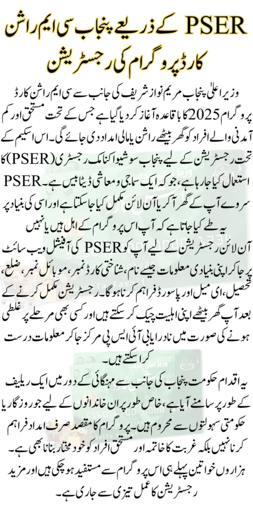 Punjab CM Rashan Card Program Registration Through PSERPunjab CM Rashan Card Program Registration Through PSER